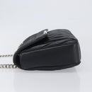Miu Miu Matelasse Chain Shoulder Bag Leather Black Silver Auth 199113A-4