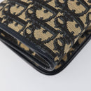 Christian Dior Trotter Canvas Chain Shoulder Bag Navy Gold Auth 199115-17