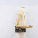 Christian Dior Trotter Canvas Chain Shoulder Bag Navy Gold Auth 199115-21