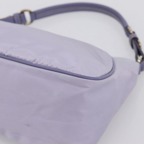 PRADA Shoulder Bag Nylon Lavende Silver Auth 199116A