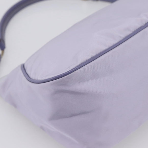 PRADA Shoulder Bag Nylon Lavende Silver Auth 199116A