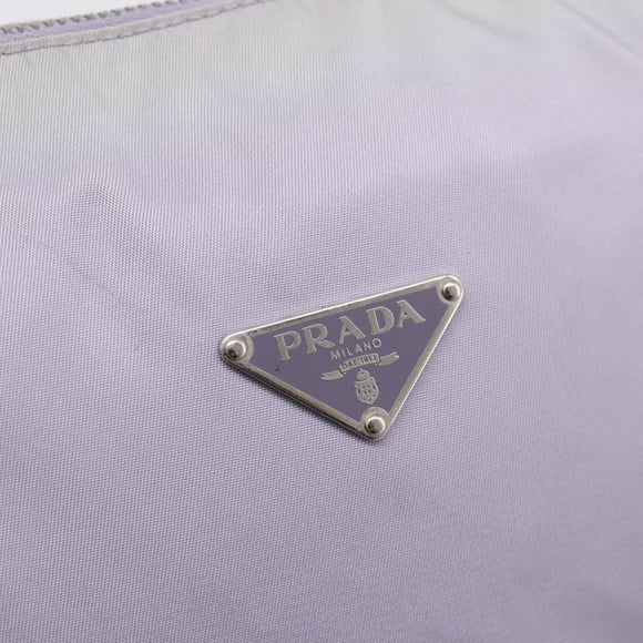 PRADA Shoulder Bag Nylon Lavende Silver Auth 199116A
