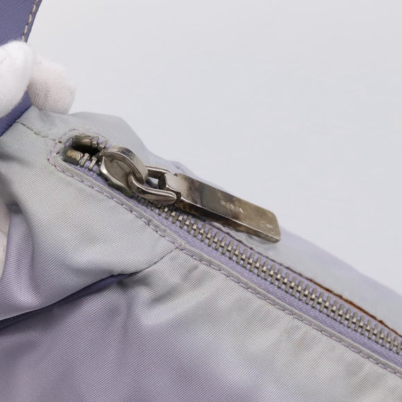 PRADA Shoulder Bag Nylon Lavende Silver Auth 199116A
