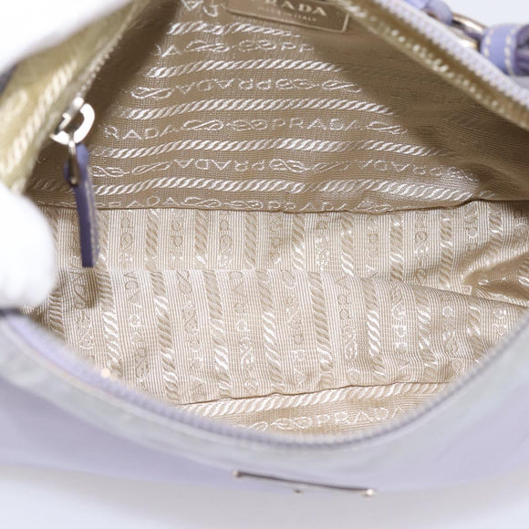PRADA Shoulder Bag Nylon Lavende Silver Auth 199116A