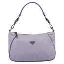 PRADA Shoulder Bag Nylon Lavende Silver Auth 199116A-13