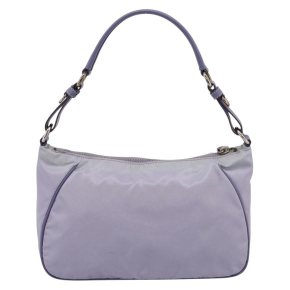PRADA Shoulder Bag Nylon Lavende Silver Auth 199116A