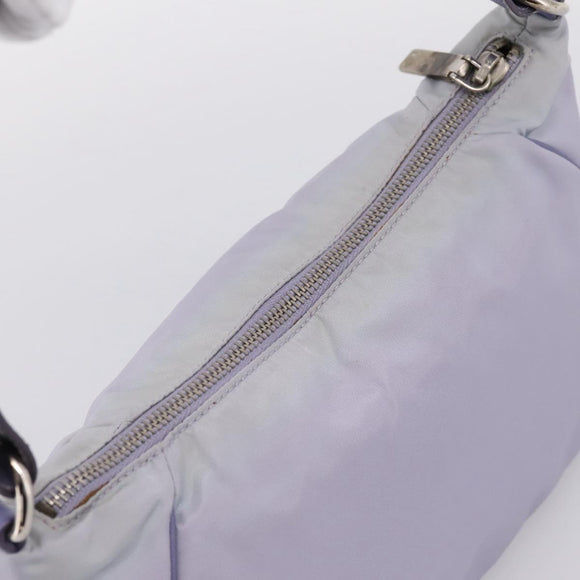 PRADA Shoulder Bag Nylon Lavende Silver Auth 199116A