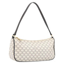 CELINE Macadam Canvas Accessory Pouch PVC Leather White Gold Auth 199119A-1