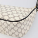 CELINE Macadam Canvas Accessory Pouch PVC Leather White Gold Auth 199119A-14