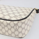 CELINE Macadam Canvas Accessory Pouch PVC Leather White Gold Auth 199119A-16
