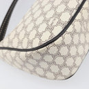 CELINE Macadam Canvas Accessory Pouch PVC Leather White Gold Auth 199119A-17