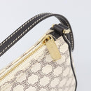 CELINE Macadam Canvas Accessory Pouch PVC Leather White Gold Auth 199119A-9