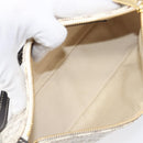 CELINE Macadam Canvas Accessory Pouch PVC Leather White Gold Auth 199119A-11