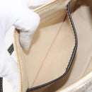 CELINE Macadam Canvas Accessory Pouch PVC Leather White Gold Auth 199119A-20