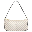 CELINE Macadam Canvas Accessory Pouch PVC Leather White Gold Auth 199119A-13