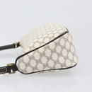 CELINE Macadam Canvas Accessory Pouch PVC Leather White Gold Auth 199119A-4