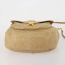 Miu Miu Shoulder Bag Leather 2way Beige Gold Auth 199120A-11