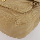 Miu Miu Shoulder Bag Leather 2way Beige Gold Auth 199120A-12