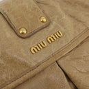 Miu Miu Shoulder Bag Leather 2way Beige Gold Auth 199120A-16