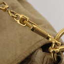 Miu Miu Shoulder Bag Leather 2way Beige Gold Auth 199120A-17