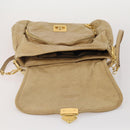 Miu Miu Shoulder Bag Leather 2way Beige Gold Auth 199120A-20