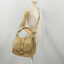 Miu Miu Shoulder Bag Leather 2way Beige Gold Auth 199120A-28