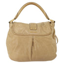Miu Miu Shoulder Bag Leather 2way Beige Gold Auth 199120A-3