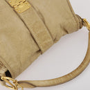 Miu Miu Shoulder Bag Leather 2way Beige Gold Auth 199120A-6