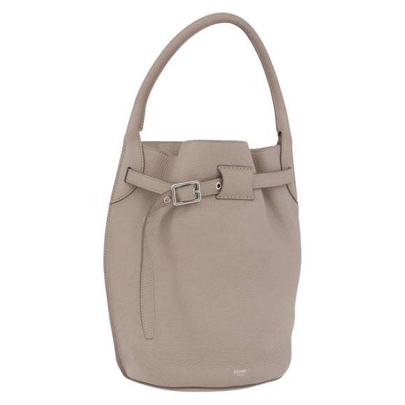 CELINE Big Bag Bucket Hand Bag Leather Gray Silver Auth 199121V