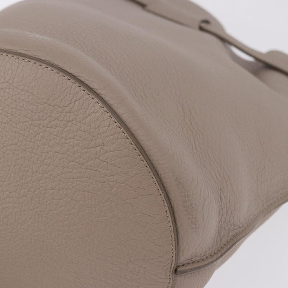 CELINE Big Bag Bucket Hand Bag Leather Gray Silver Auth 199121V