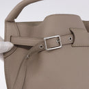 CELINE Big Bag Bucket Hand Bag Leather Gray Silver Auth 199121V-14