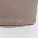CELINE Big Bag Bucket Hand Bag Leather Gray Silver Auth 199121V-15
