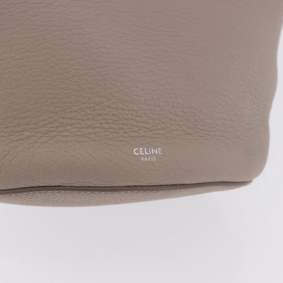CELINE Big Bag Bucket Hand Bag Leather Gray Silver Auth 199121V