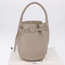 CELINE Big Bag Bucket Hand Bag Leather Gray Silver Auth 199121V-20