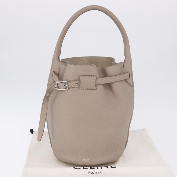 CELINE Big Bag Bucket Hand Bag Leather Gray Silver Auth 199121V