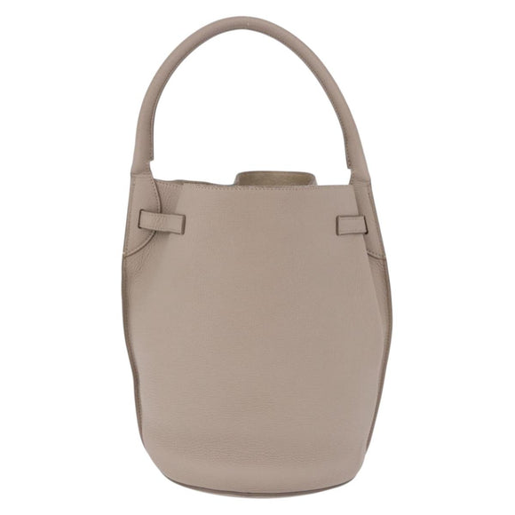 CELINE Big Bag Bucket Hand Bag Leather Gray Silver Auth 199121V