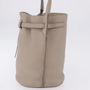 CELINE Big Bag Bucket Hand Bag Leather Gray Silver Auth 199121V-4