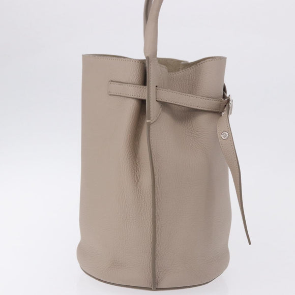 CELINE Big Bag Bucket Hand Bag Leather Gray Silver Auth 199121V