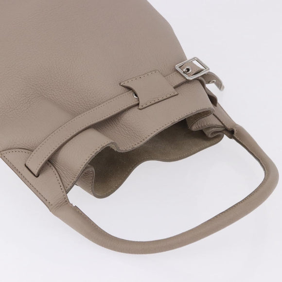 CELINE Big Bag Bucket Hand Bag Leather Gray Silver Auth 199121V