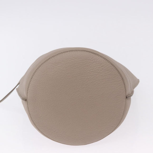CELINE Big Bag Bucket Hand Bag Leather Gray Silver Auth 199121V