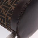 FENDI Zucca Canvas Shoulder Bag Brown Black Auth 199123V-14