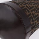 FENDI Zucca Canvas Shoulder Bag Brown Black Auth 199123V-15