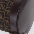 FENDI Zucca Canvas Shoulder Bag Brown Black Auth 199123V-16