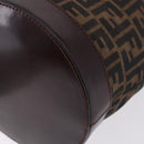 FENDI Zucca Canvas Shoulder Bag Brown Black Auth 199123V-17
