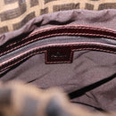 FENDI Zucca Canvas Shoulder Bag Brown Black Auth 199123V-18