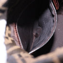 FENDI Zucca Canvas Shoulder Bag Brown Black Auth 199123V-22
