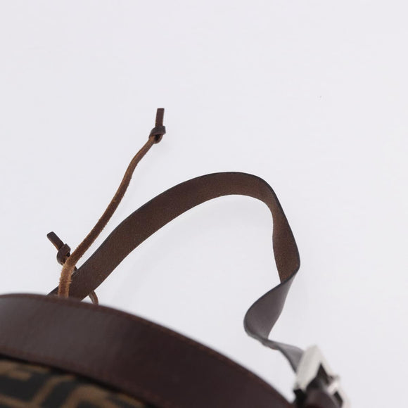 FENDI Zucca Canvas Shoulder Bag Brown Black Auth 199123V