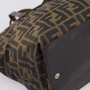 FENDI Zucca Canvas Hand Bag Black Brown Auth 199124-15