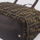 FENDI Zucca Canvas Hand Bag Black Brown Auth 199124-16