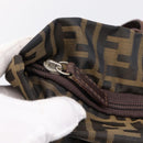 FENDI Zucca Canvas Hand Bag Black Brown Auth 199124-10